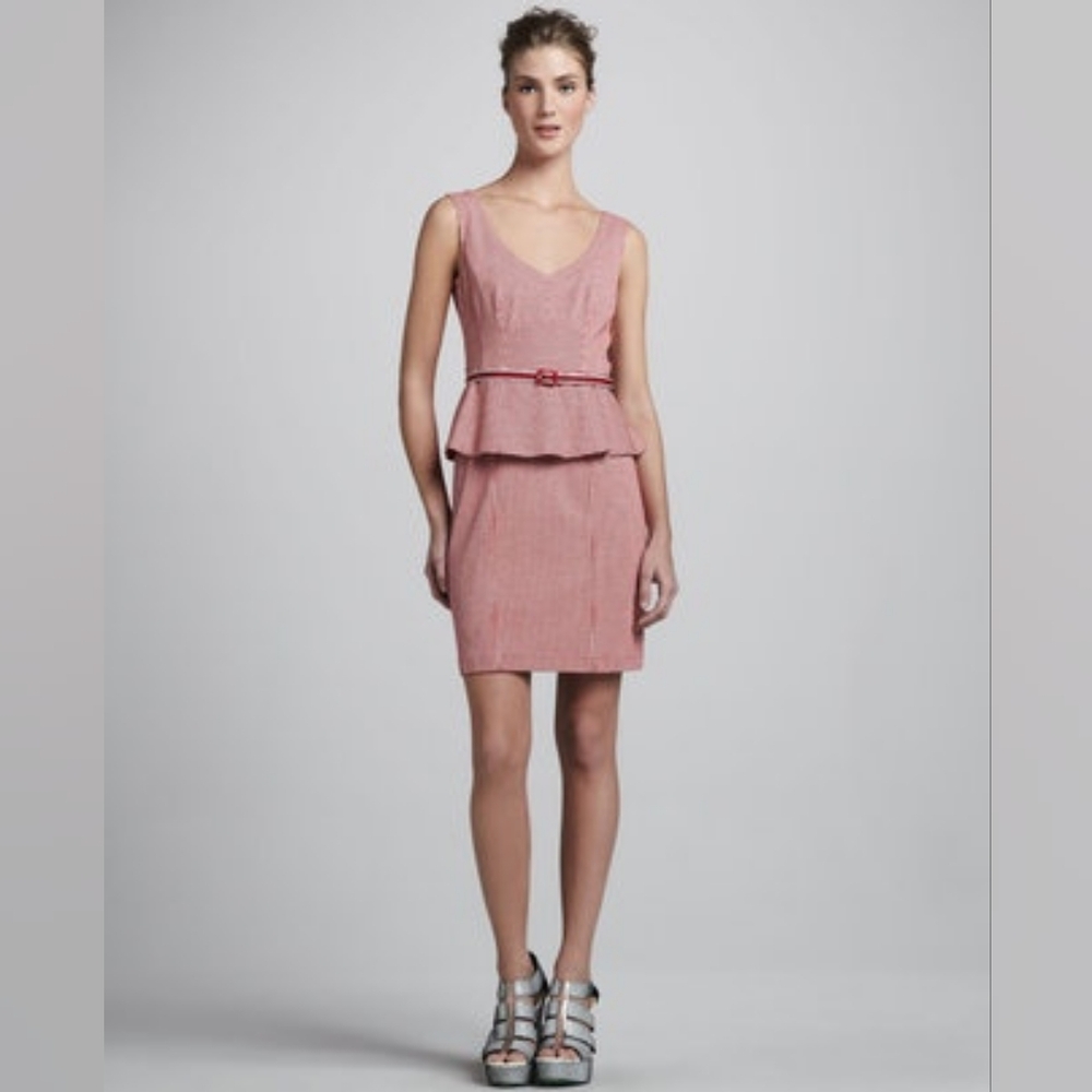 Anthropologie Nanette Lepore Petunia pink peplum Dress 2